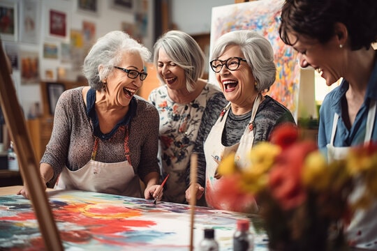 Claudia teaching art class