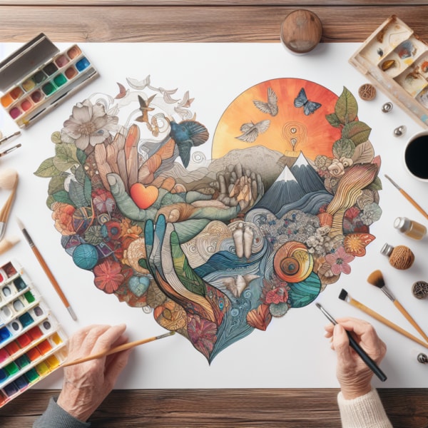 Heart-shaped nature artwork