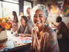 Senior woman in creative workshop