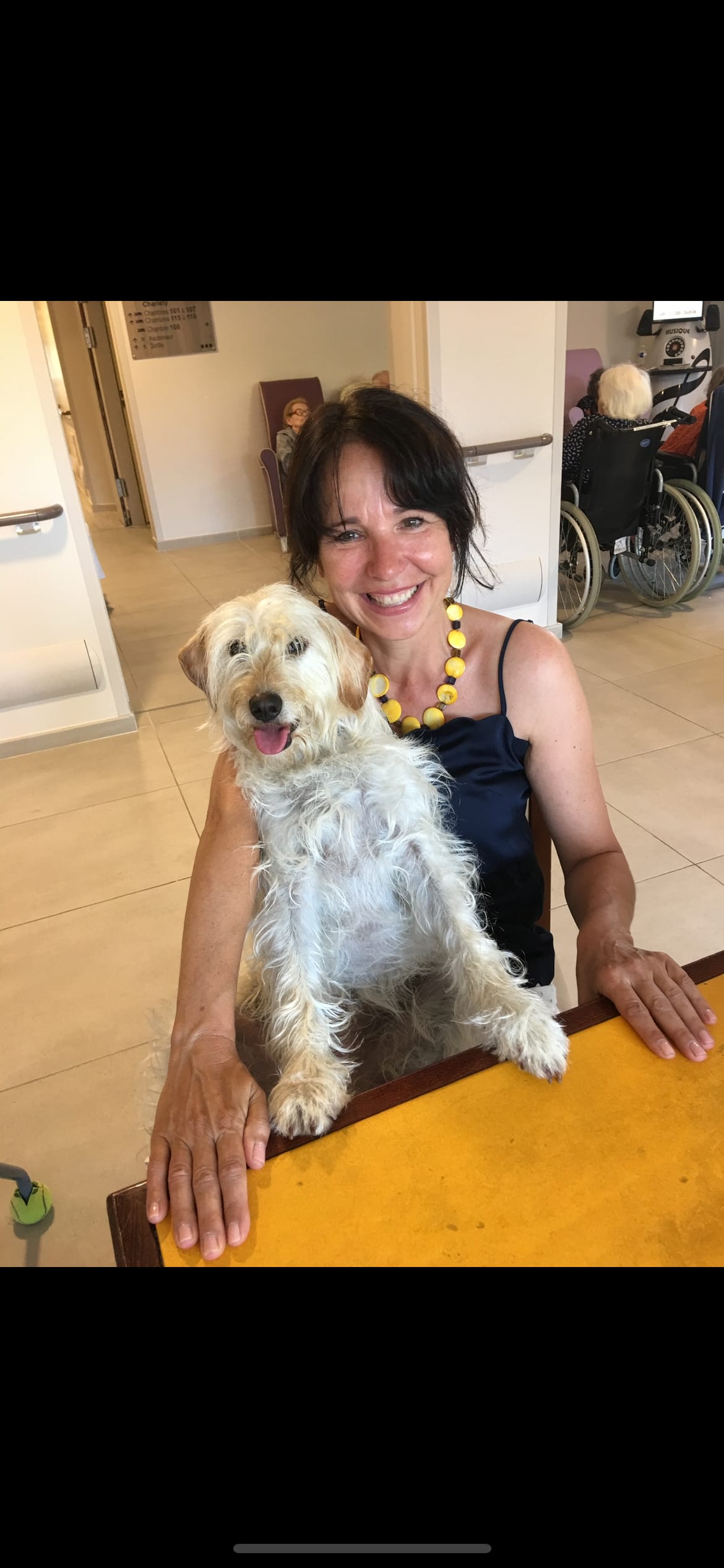 Woman with therapy dog